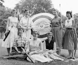 The 1958 women&rsquo;s archery team.