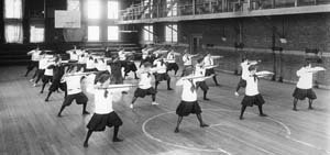 Women were the first on campus with organized athletics, such as &ldquo;wand work&rdquo; gymnastics,