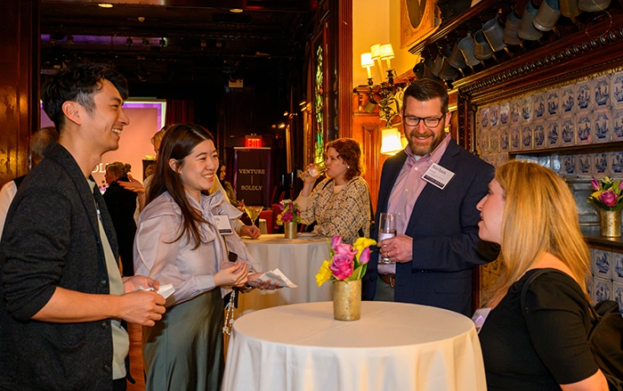 Vice President for Enrollment and Dean of Admission Nathan Ament visits with guests
