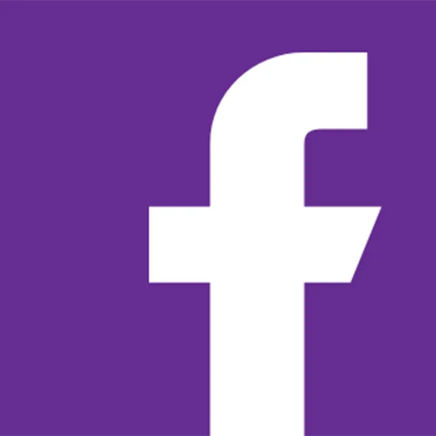 Facebook Logo in white and purple