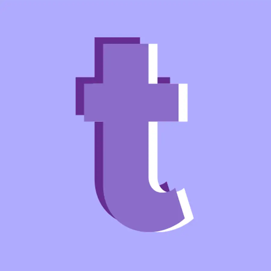 TikTok Logo in white, lavender, and purple